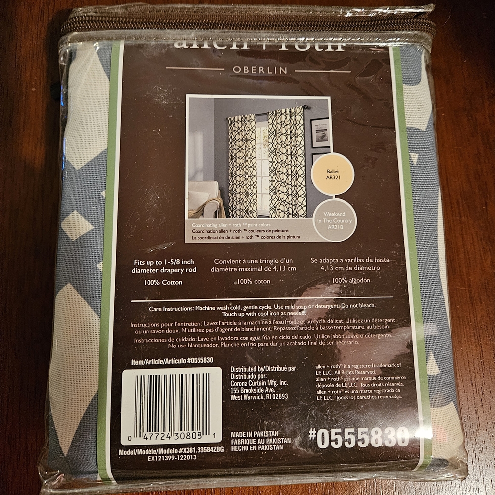 NWT Allen + Roth Back Tab Panel Curtains - Picture 3 of 3